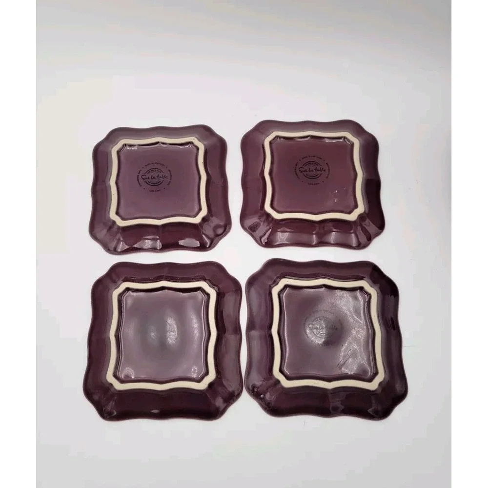 Sur La Table Purple Square 3 Bowls & 4 Small Plates Olive Design Portugal
